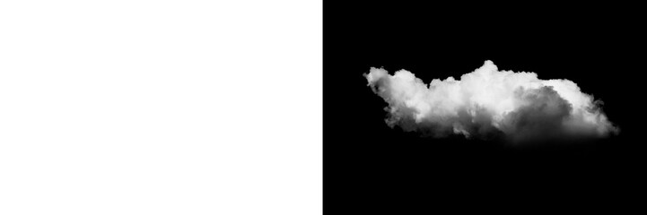 Horizontal white cloud layer isolated on transparent background, smooth floating sky vapor strip for panoramic atmospheric compositions PNG