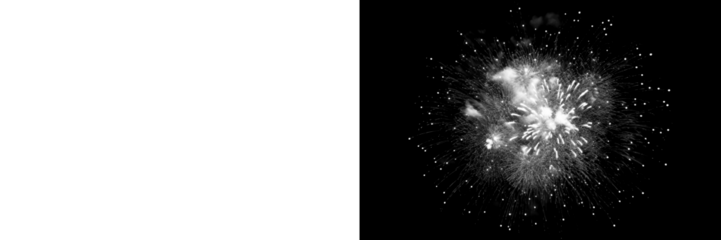 Radiant white celebration spark cluster isolated as transparent PNG, glowing particle firework effect with scattered light dots