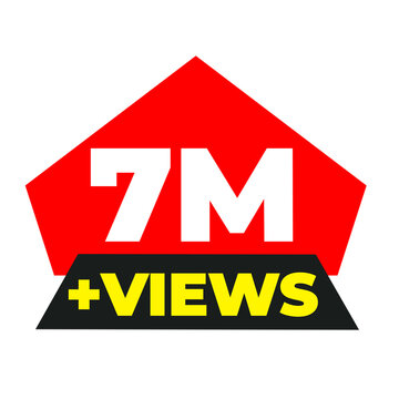 7M audience legacy sticker, digital reach badge, creator excellence icon, viral success label