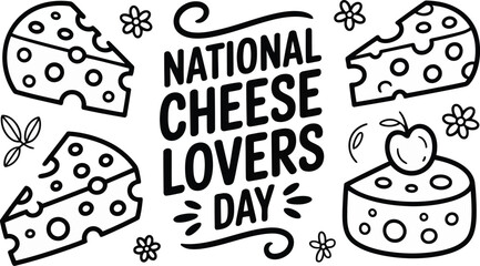 National Cheese Lovers Day Hand-Drawn Vector Design