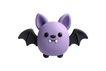 Fototapeta premium Cute 3D purple bat character for Halloween designs