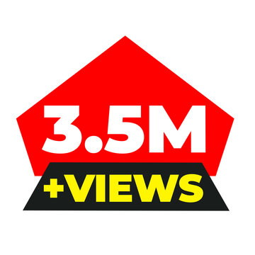 3.5M engagement achievement png, creator analytics badge, broadcast audience icon, viral performance mark, content tracker, streaming spotlight