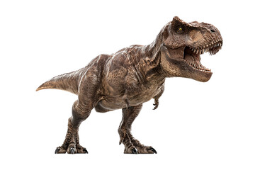 Fototapeta premium t rex dinosaur figurine roaring with detailed texture and fearsome look