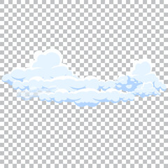 Realistic white fluffy clouds with fog or light smoke effect