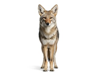 Obraz premium Coyote Standing Isolated on White Background