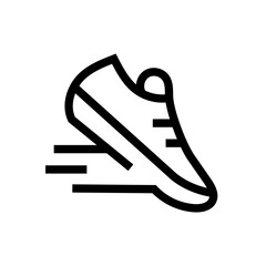 Fast Running Shoe Icon with Motion Lines for Sports App