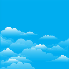 Realistic white fluffy clouds with fog or light smoke effect