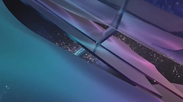 Abstract colorful waves with stars and cosmic elements creating a dynamic visual of space and modern art