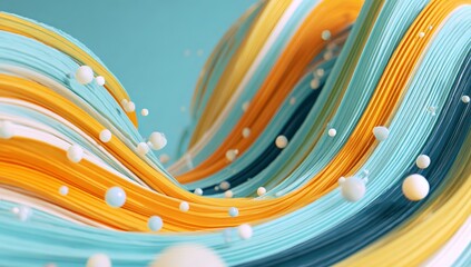  Colorful lines and white dots swirling spiral waves.