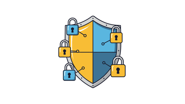Secure protection concept with shield and locked pads
