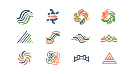 Obraz premium Abstract geometric shapes on black background digital art