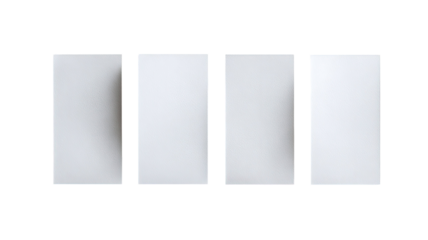minimal blank vertical paper cards set aligned evenly clean mockup layout isolated flat composition on white background