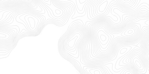 Modern paper white, black line location discovery vector topo map design. White topographic world background. grid wave Topographic map line texture.