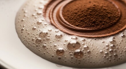 Fototapeta premium Coffee art Powder pile in foam rings