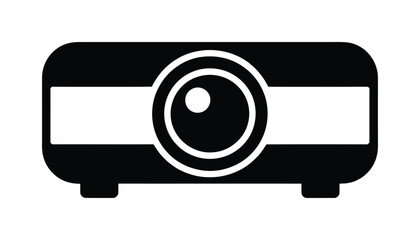 Black and white vector illustration of a projector standing upright © Kishan