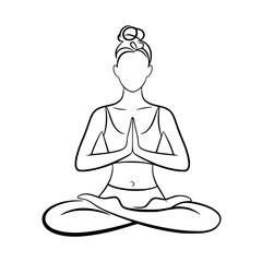 Serene woman meditating in peaceful yoga pose