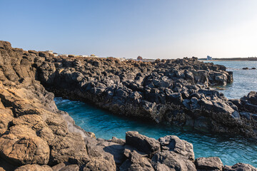 Fenggui Blowholes, or Fongguei Cave, in Magong City, Penghu County, Taiwan