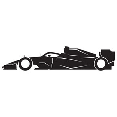 Modern Racing Car Silhouette Side View