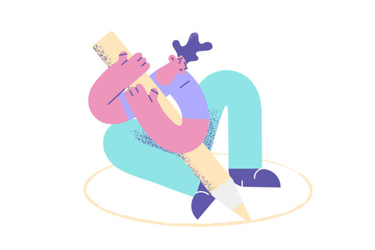 Protective personal borders and loneliness concept.