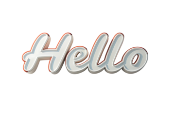 Greeting text hello isolated on white background