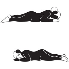 Minimalist Silhouette of a Person Resting in a Prone Position