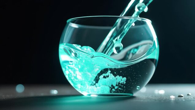 glass water water splashing set dark background glass filled brim clear refreshing water