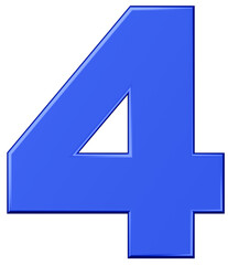 3D背景素材_数字_4_メタリック_青