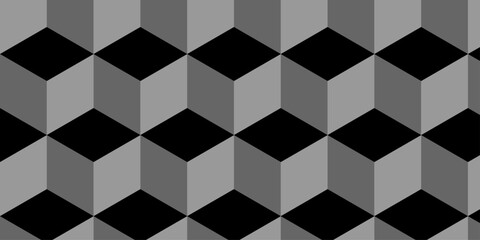 Abstract square gradient black cubic square shape backdrop texture. cube geometric wall and floor vector diamond hexagon triangle wallpaper background.