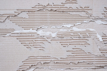Torn Rip Corrugated Cardboard Paper Texture Effect Background.