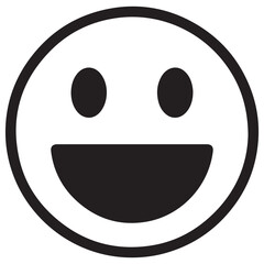 Minimalist Black and White Happy Face Icon