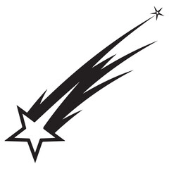 Dynamic Black and White Shooting Star Illustration