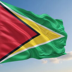 Guyana Flag Waving Against Clear Sky