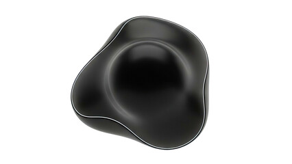 Abstract Black Organic Shape with White Outline