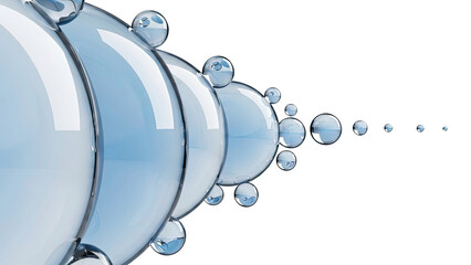 Abstract formation of transparent blue bubbles