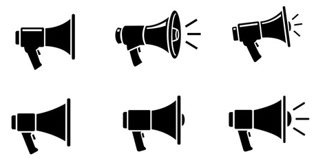 Vector illustration of megaphone icon set