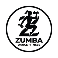 Obraz premium Zumba style dance fitness illustrations and sport logos.