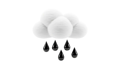 Fluffy Cloud Raining Black Drops