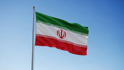 Iran Flag Waving in Daylight