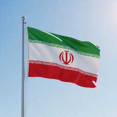 Iran Flag Waving in Daylight