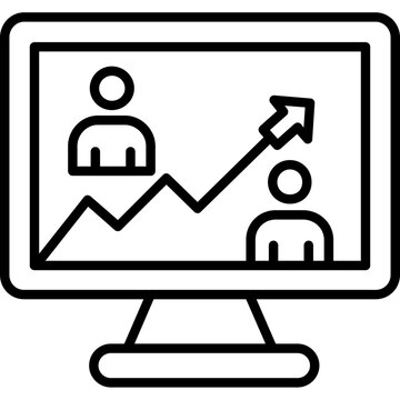 Website traffic analytics screen Icon