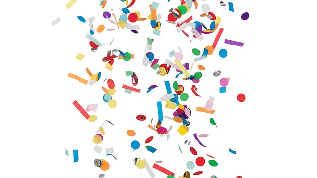 Colorful confetti pieces falling on transparent background during brazilian carnaval celebration - Powered by Adobe