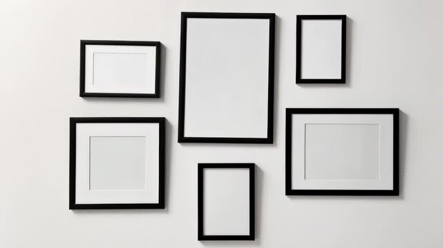 Explore a versatile collection of empty black frames ideal for a stylish and attractive gallery wall