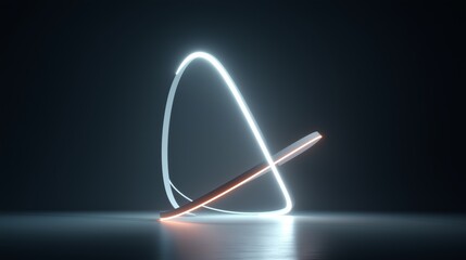 Abstract light sculpture captures innovation in a dark space showcasing modern design and creativity