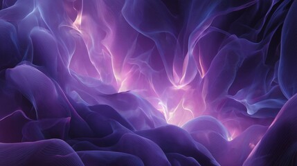 Layered light forms abstract AI core with vibrant colors and flowing shapes