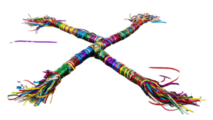 A colorful brazilian carnaval instrument on transparent background