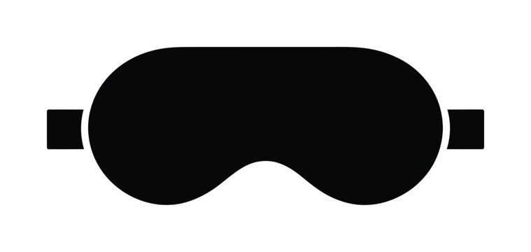 Black vector sleep mask designed for blocking light during rest.