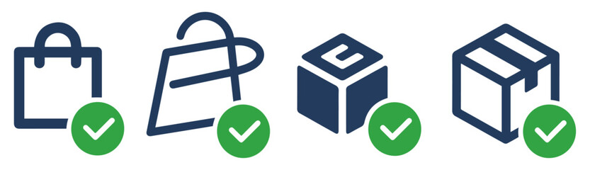 product packaging box bag icon set