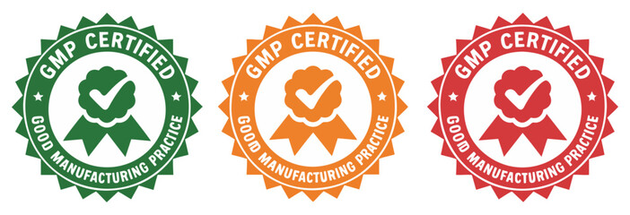 Obraz premium gmp certified manufacturing quality badge icon