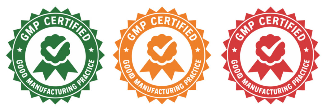 gmp certified manufacturing quality badge icon