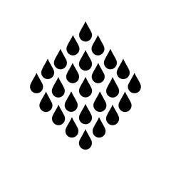 Geometric raindrop arrangement symbolizing rain, weather systems, and environmental rhythm.
